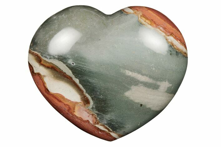 Wide, Polychrome Jasper Heart - Madagascar #205393